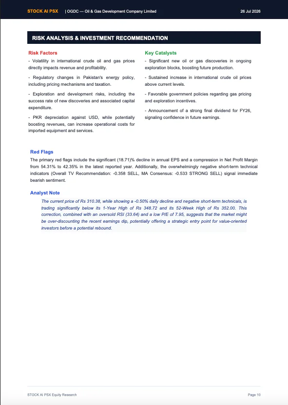 AI Equity Report: risk analysis and investment recommendation page